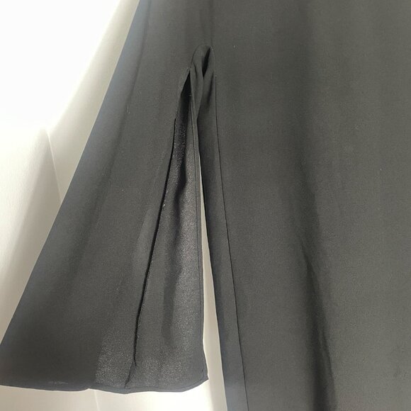 Zara Black Cape Sleeve Sheath Mini Dress Size Small Statement Grunge Edgy - Picture 7 of 14